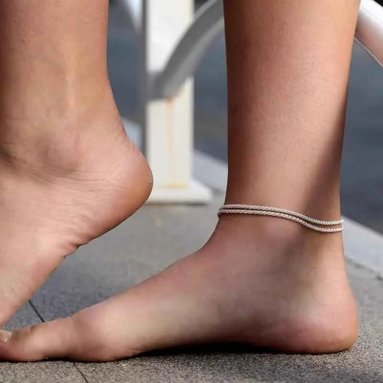 Fashion Multi-Layer Waterproof Ankle Bracelet - Gold & Silver | Miraelia - Miraelia jewelry&Accessories
