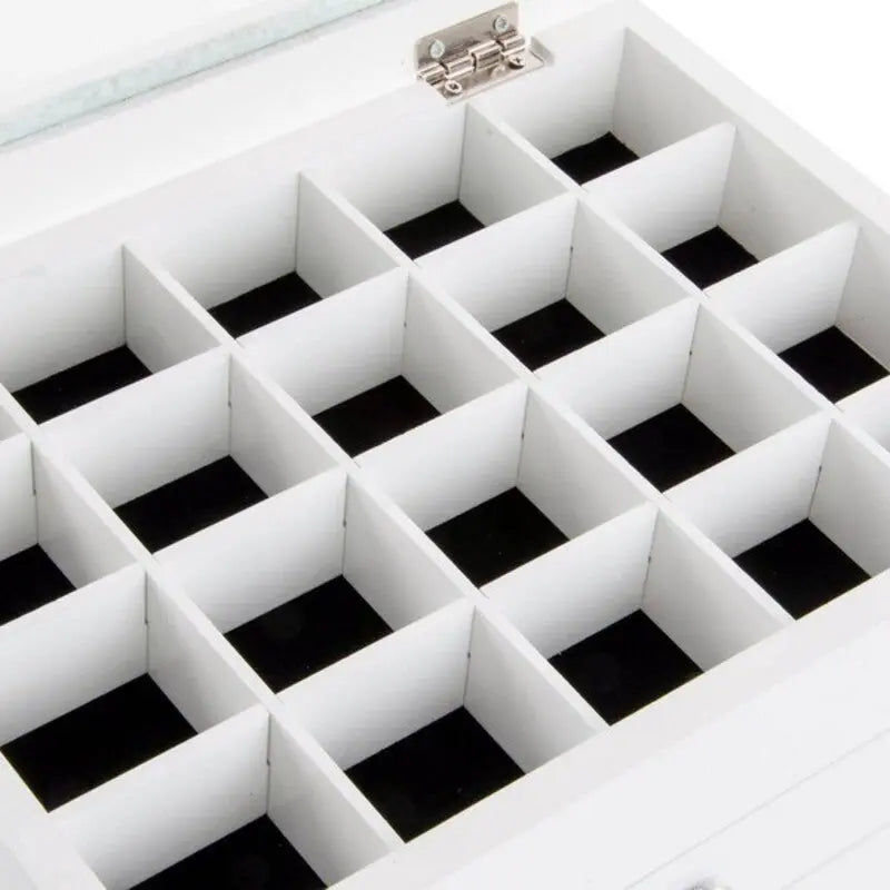 Jewelry box DKD Home Decor Crystal White MDF Wood 25 x 19 x 15 cm - Miraelia jewelry&Accessories