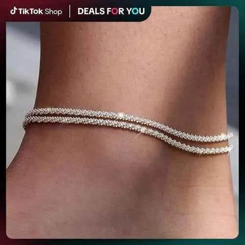 Fashion Multi-Layer Waterproof Ankle Bracelet - Gold & Silver | Miraelia - Miraelia jewelry&Accessories