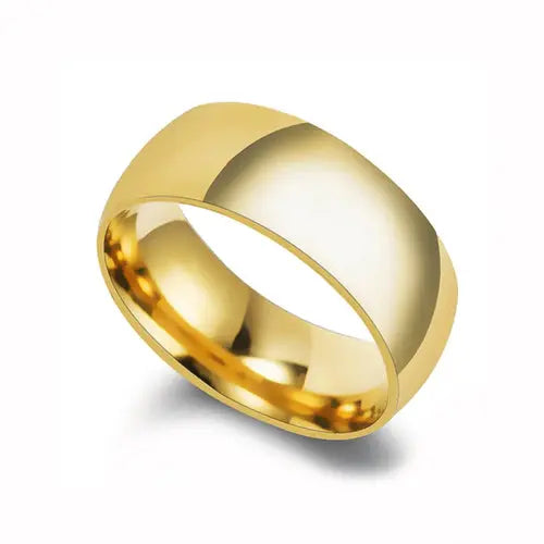 Letdiffery Simple 2/4/6/8mm Stainless Steel Wedding Rings Golden - Miraelia jewelry&Accessories