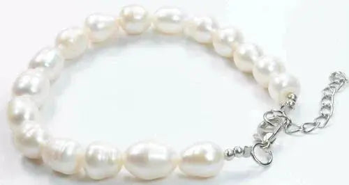 Lustrous Baroque Pearl Bracelet - Freshwater Cultured Pearls | 8 Inch - Miraelia jewelry&Accessories