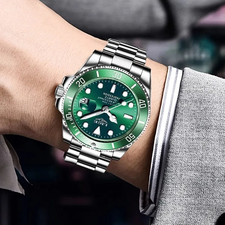 LIGE Top Brand Luxury Fashion Diver Watch Men 30ATM Waterproof Date - Miraelia jewelry&Accessories