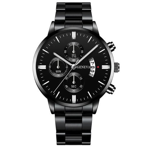 Fashion Men Stainless Steel Watch Luxury Calendar Quartz Wrist Watch - Miraelia jewelry&Accessories