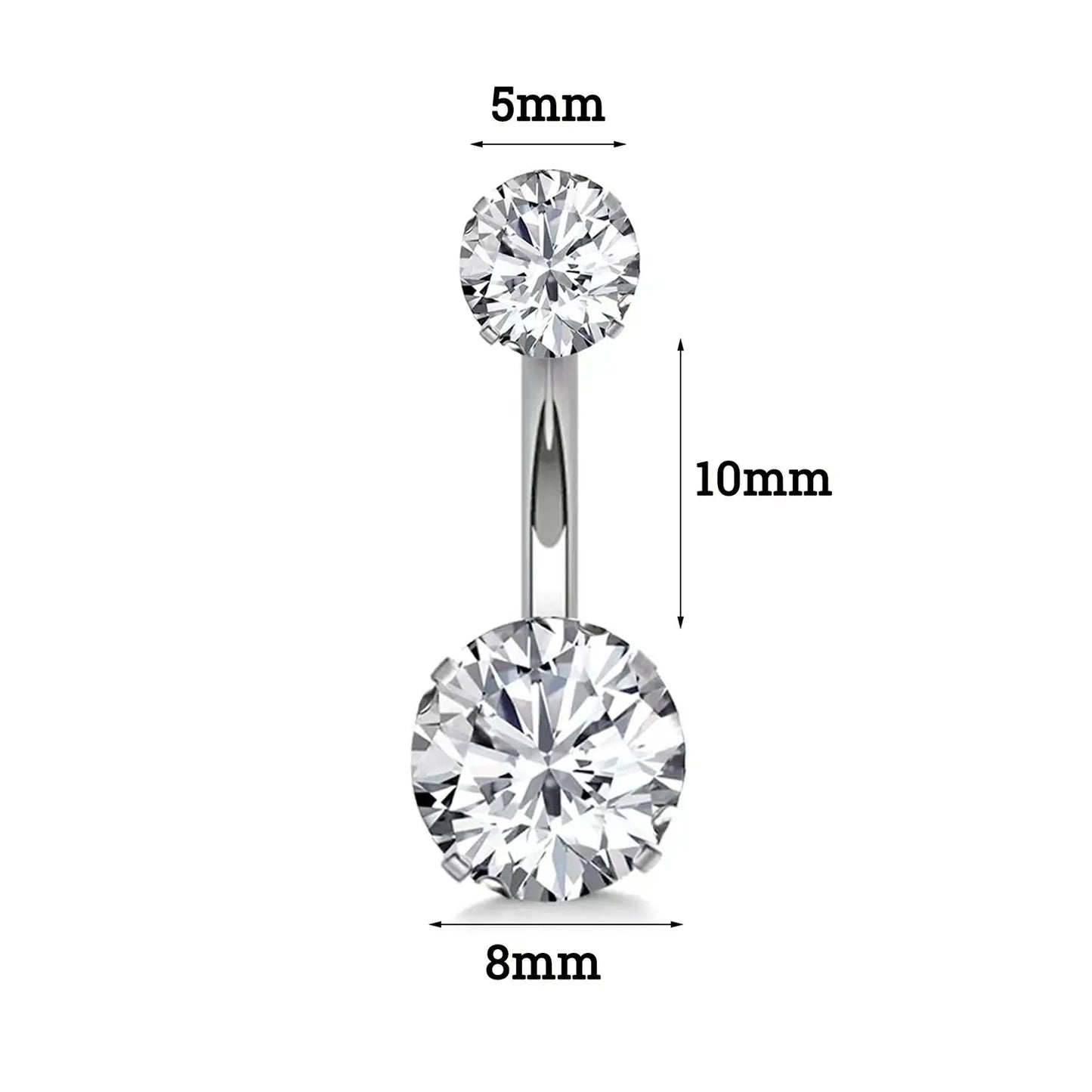 316L Surgical Steel Belly Button Ring - Crystal Piercing Jewelry Miraelia jewelry&Accessories