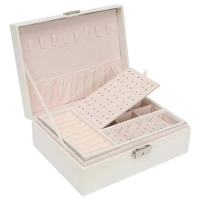 1 Pcs Portable Jewelry Storage Box Pink Home Travel Earrings Necklace - Miraelia jewelry&Accessories
