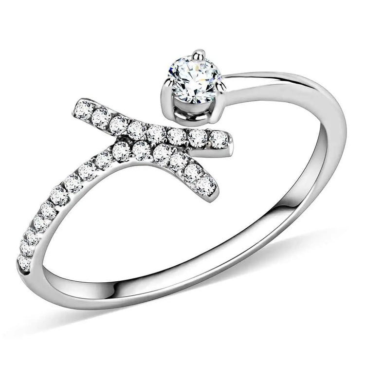 High Polished Stainless Steel Ring - AAA Grade CZ Clear Stone | Miraelia - Miraelia jewelry&Accessories