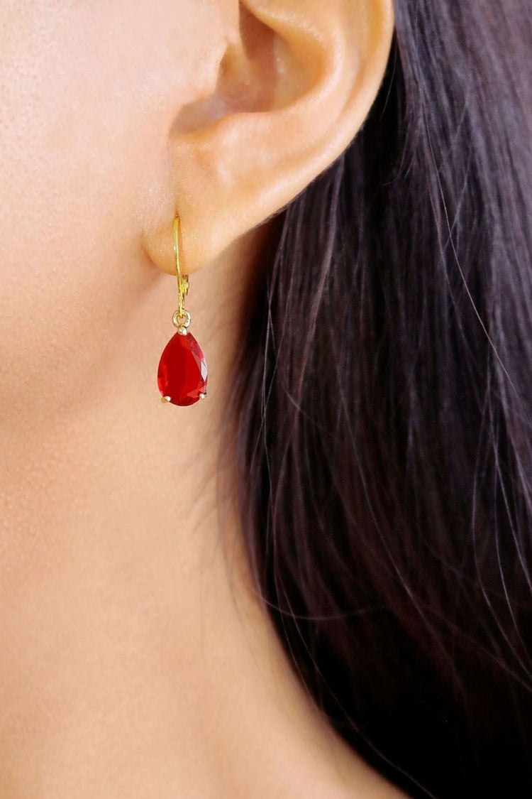 18K Rainbow Teardrop Hoop Earrings - Miraelia jewelry&Accessories