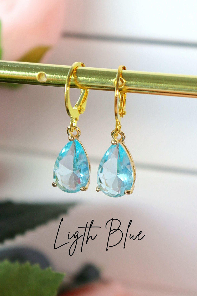 18K Rainbow Teardrop Hoop Earrings - Miraelia jewelry&Accessories