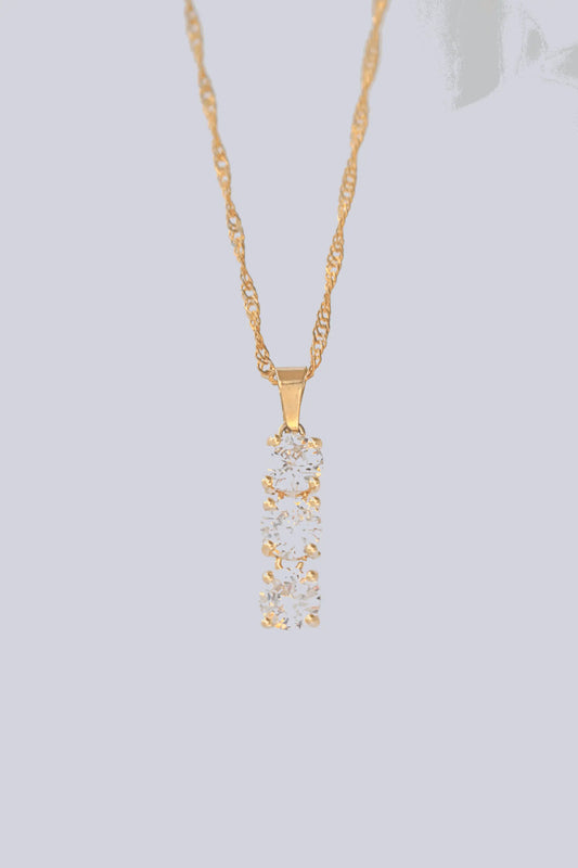 24 Karats Cubic Zirconia Drop Necklace - Miraelia jewelry&Accessories
