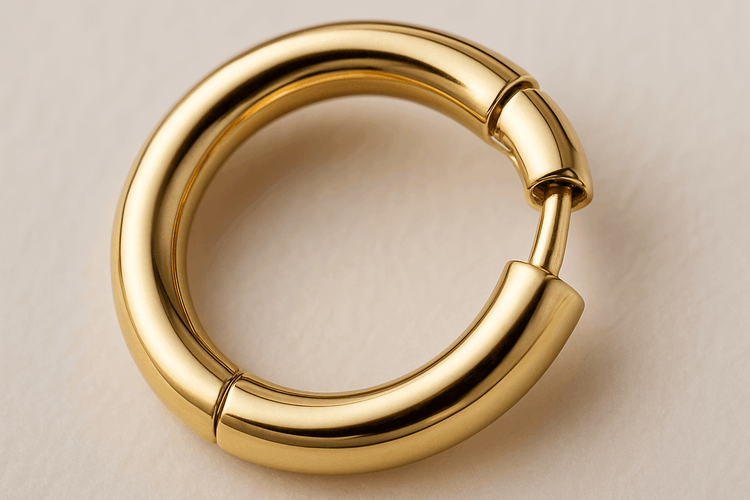 2pcs Fashion Hoop Earrings, Gold Color Tiny Cartilage Earrings - Miraelia jewelry&Accessories