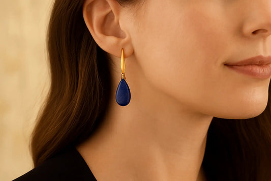 Lapis Lazuli Teardrop Earrings - Miraelia jewelry&Accessories