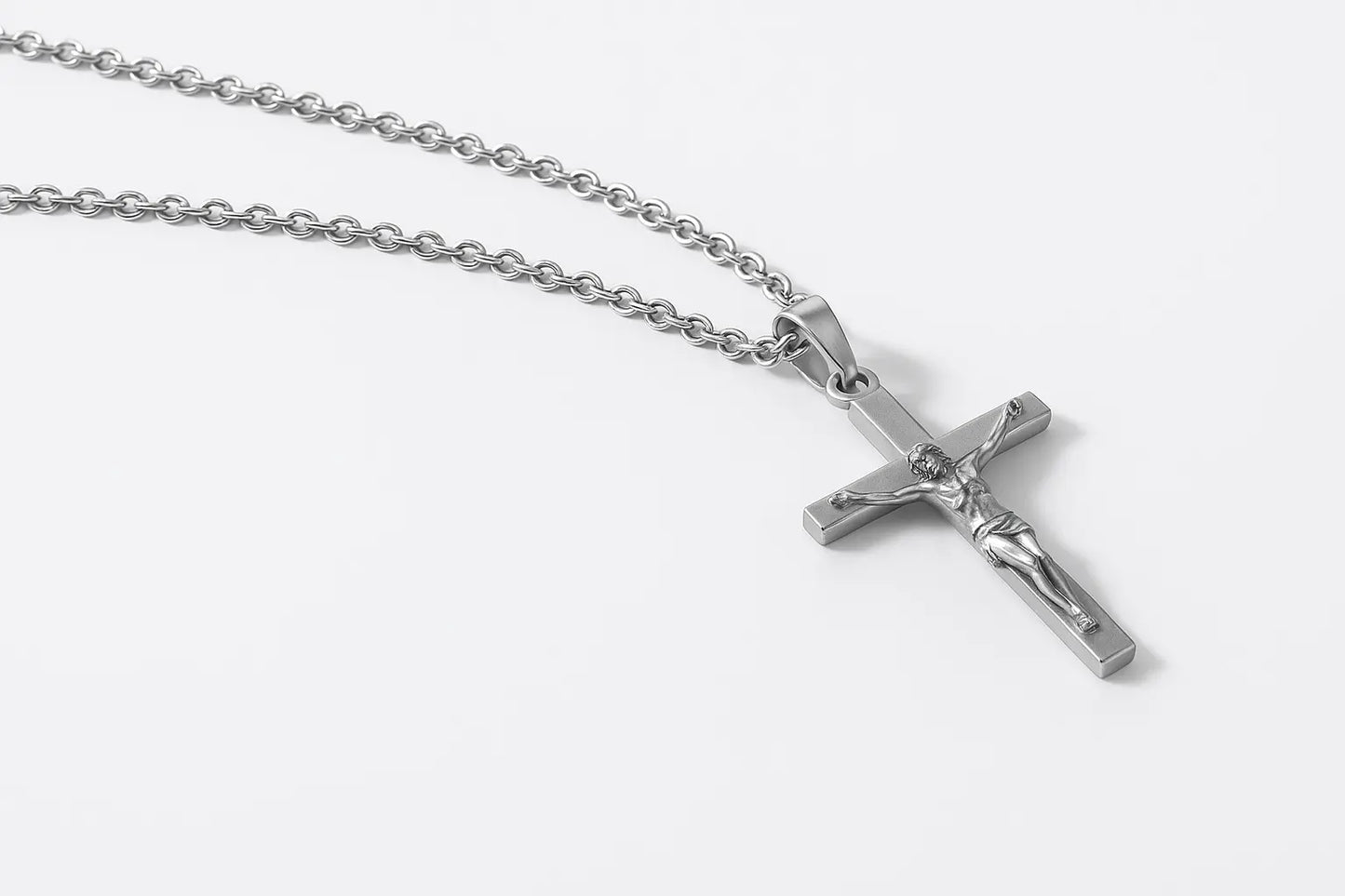 Christian Jesus Cross Necklace For Women Men Stainless Steel Chains - Miraelia jewelry&Accessories