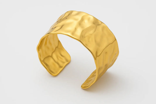 Vintage Irregular Bracelet For Women Stainless Steel Gold Color Open - Miraelia jewelry&Accessories