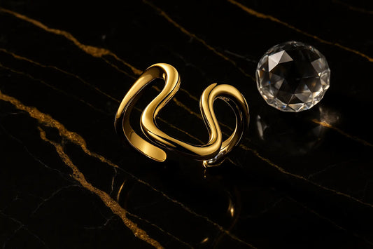 Waterproof Open Ring - Stainless Steel with Personality Charms - Miraelia jewelry&Accessories