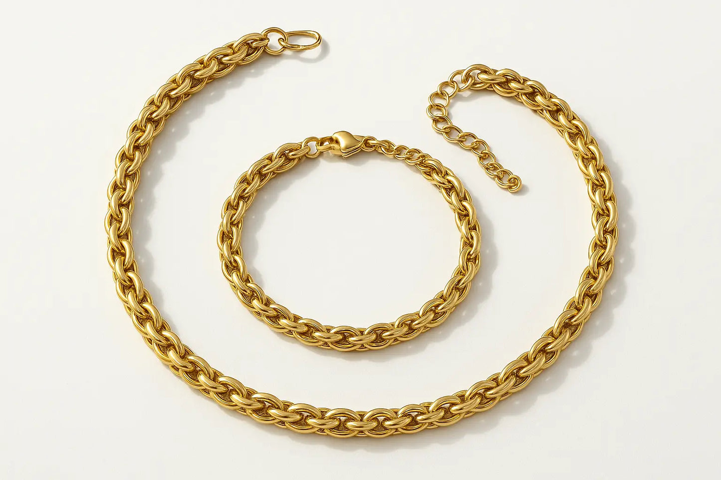 316L Stainless Steel Chain Necklace & Bracelet Jewelry Set - Miraelia jewelry&Accessories