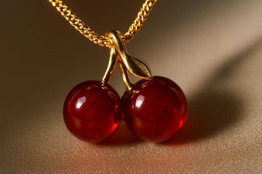 Little Wine Red Cherry Pendant Necklaces For Women Fashion Personality - Miraelia jewelry&Accessories