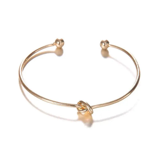 Women's Vintage Cuff Arrow Knotted Bracelet - Gold Alloy | European S - Miraelia jewelry&Accessories