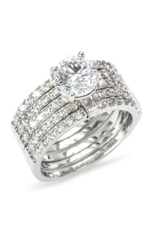 Stacking Layers CZ Ring - Miraelia jewelry&Accessories