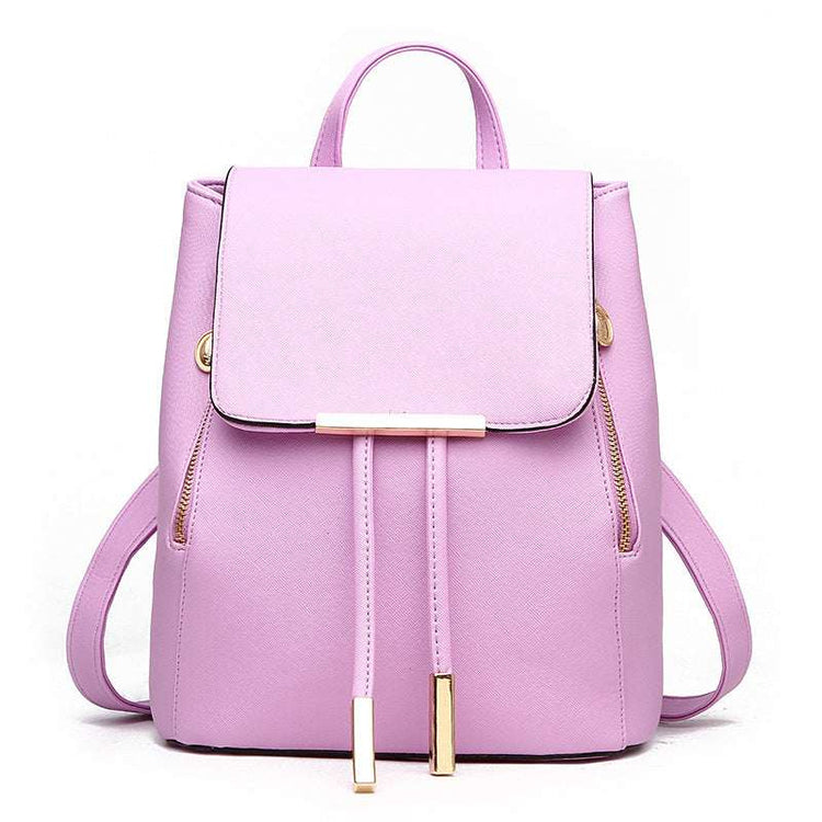 PU Leather College Style Casual Backpack For Young Ladies - Miraelia jewelry&Accessories