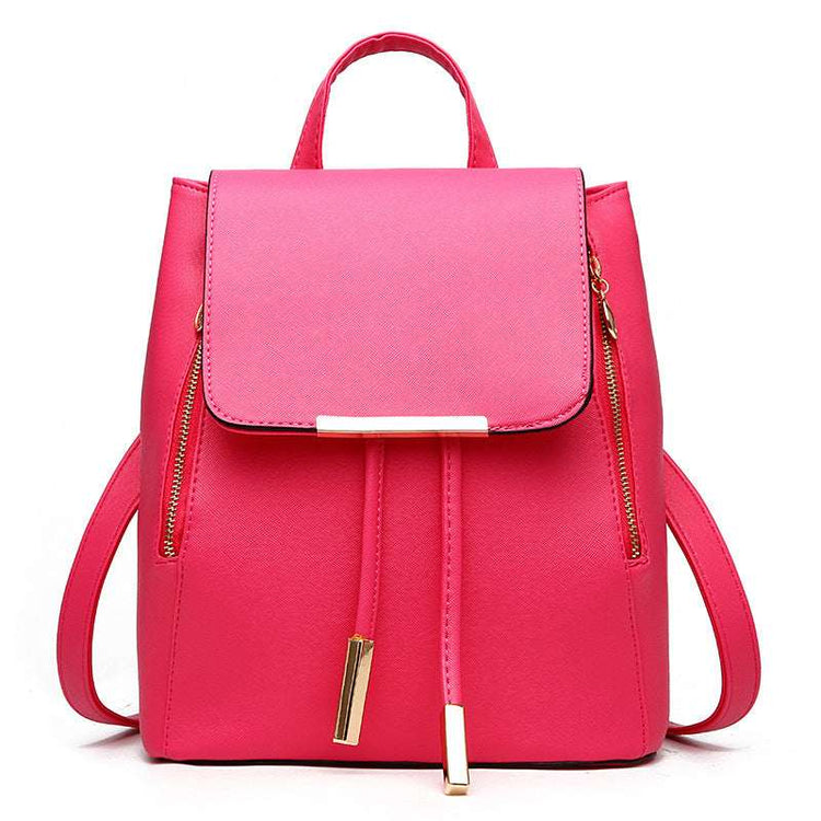 PU Leather College Style Casual Backpack For Young Ladies - Miraelia jewelry&Accessories