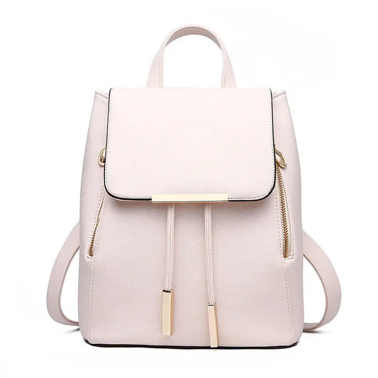 PU Leather College Style Casual Backpack For Young Ladies - Miraelia jewelry&Accessories