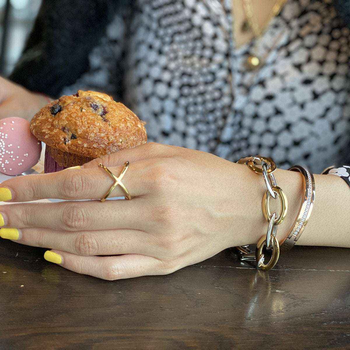 Gold Crisscross Ring - 316L Stainless Steel 14K PVD Plated - Miraelia jewelry&Accessories