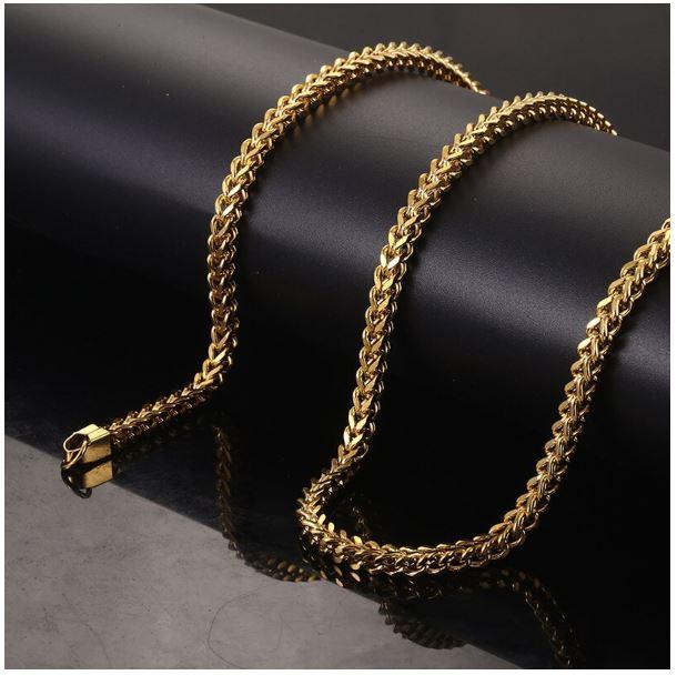 DIEHARD 5mm Steel Franco Chain - 24" 30" | Gold & Silver Plating | Hip Hop - Miraelia jewelry&Accessories