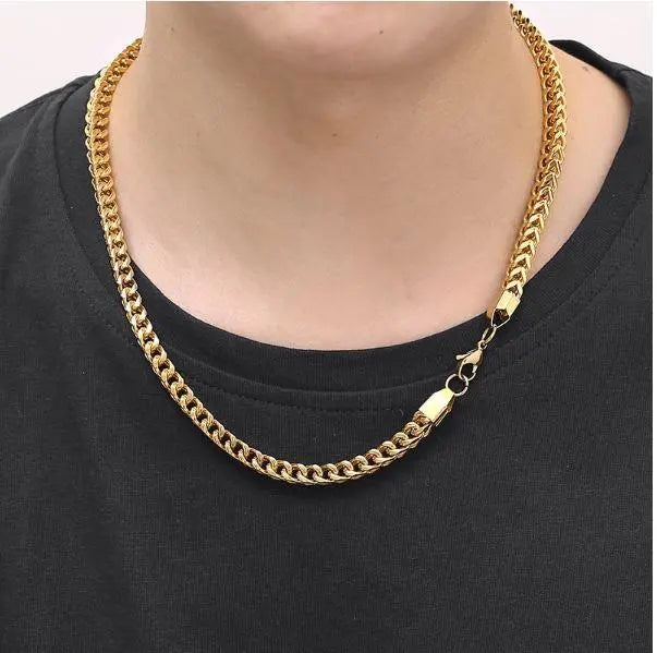 DIEHARD 5mm Steel Franco Chain - 24" 30" | Gold & Silver Plating | Hip Hop - Miraelia jewelry&Accessories