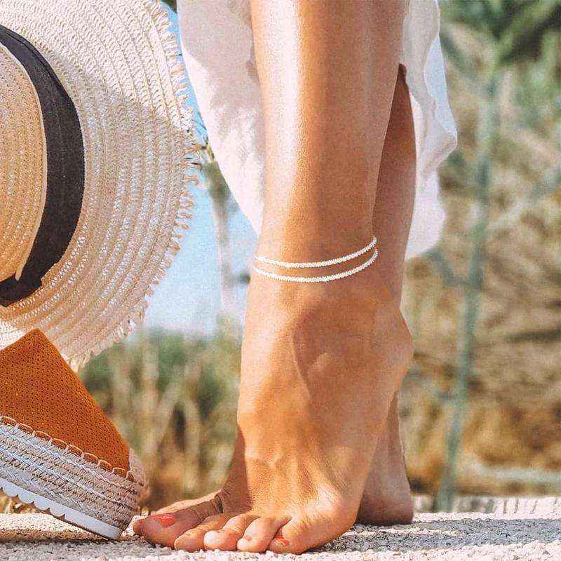 Fashion Multi-Layer Waterproof Ankle Bracelet - Gold & Silver | Miraelia - Miraelia jewelry&Accessories