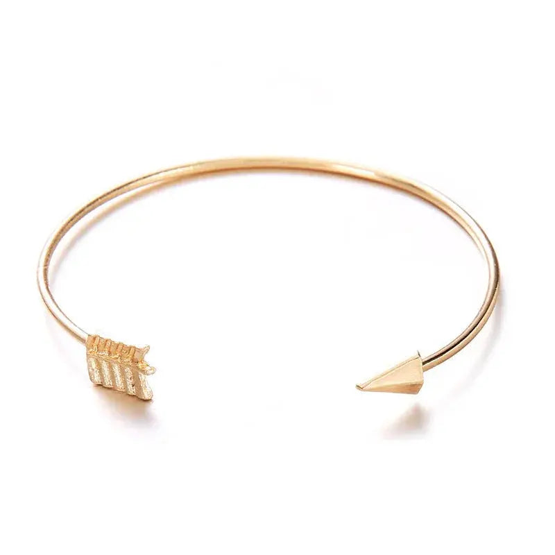 Women's Vintage Cuff Arrow Knotted Bracelet - Gold Alloy | European S - Miraelia jewelry&Accessories