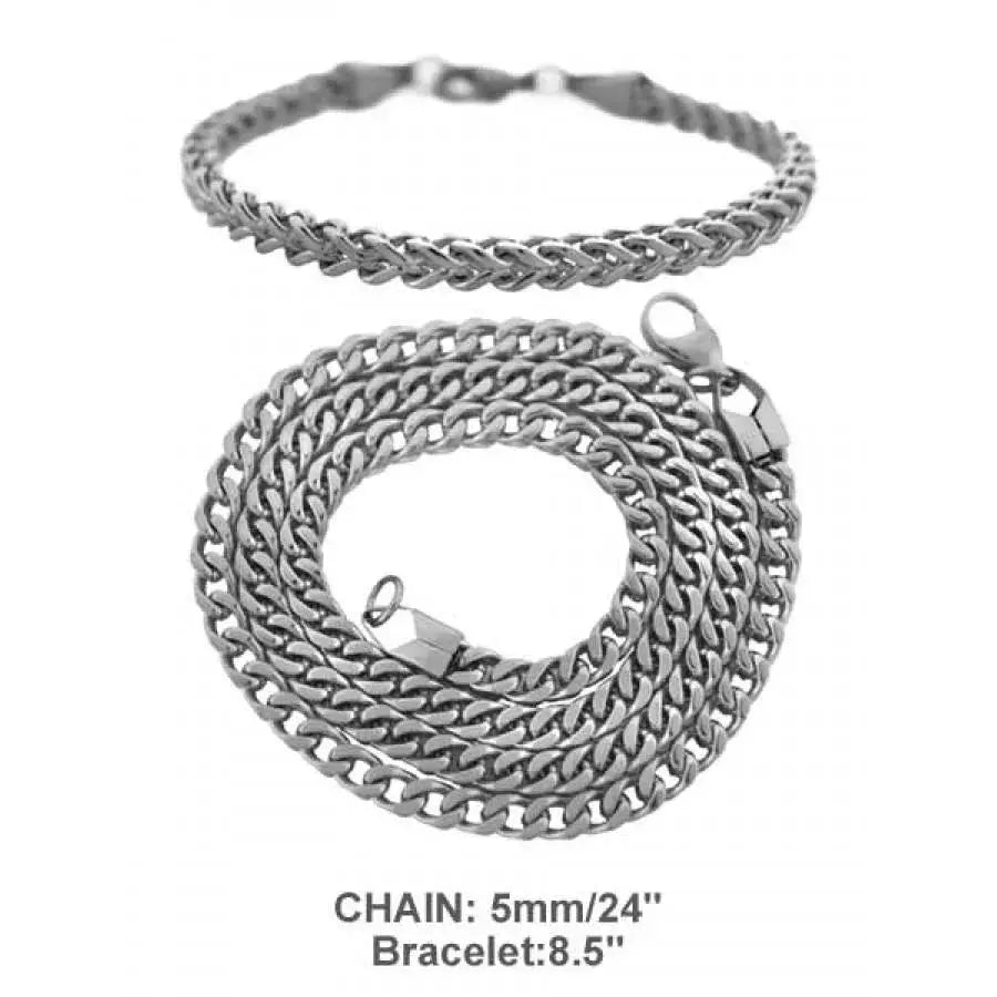 DIEHARD 5mm Steel Franco Chain - 24" 30" | Gold & Silver Plating | Hip Hop - Miraelia jewelry&Accessories