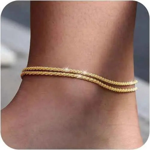 Fashion Multi-Layer Waterproof Ankle Bracelet - Gold & Silver | Miraelia - Miraelia jewelry&Accessories