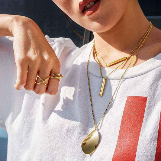 Gold Crisscross Ring - 316L Stainless Steel 14K PVD Plated - Miraelia jewelry&Accessories