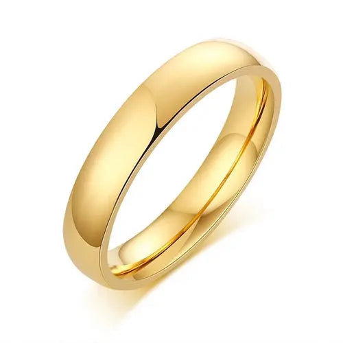Letdiffery Simple 2/4/6/8mm Stainless Steel Wedding Rings Golden - Miraelia jewelry&Accessories