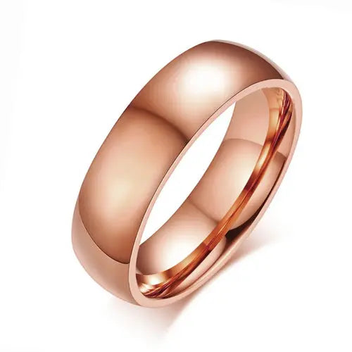 Letdiffery Simple 2/4/6/8mm Stainless Steel Wedding Rings Golden - Miraelia jewelry&Accessories