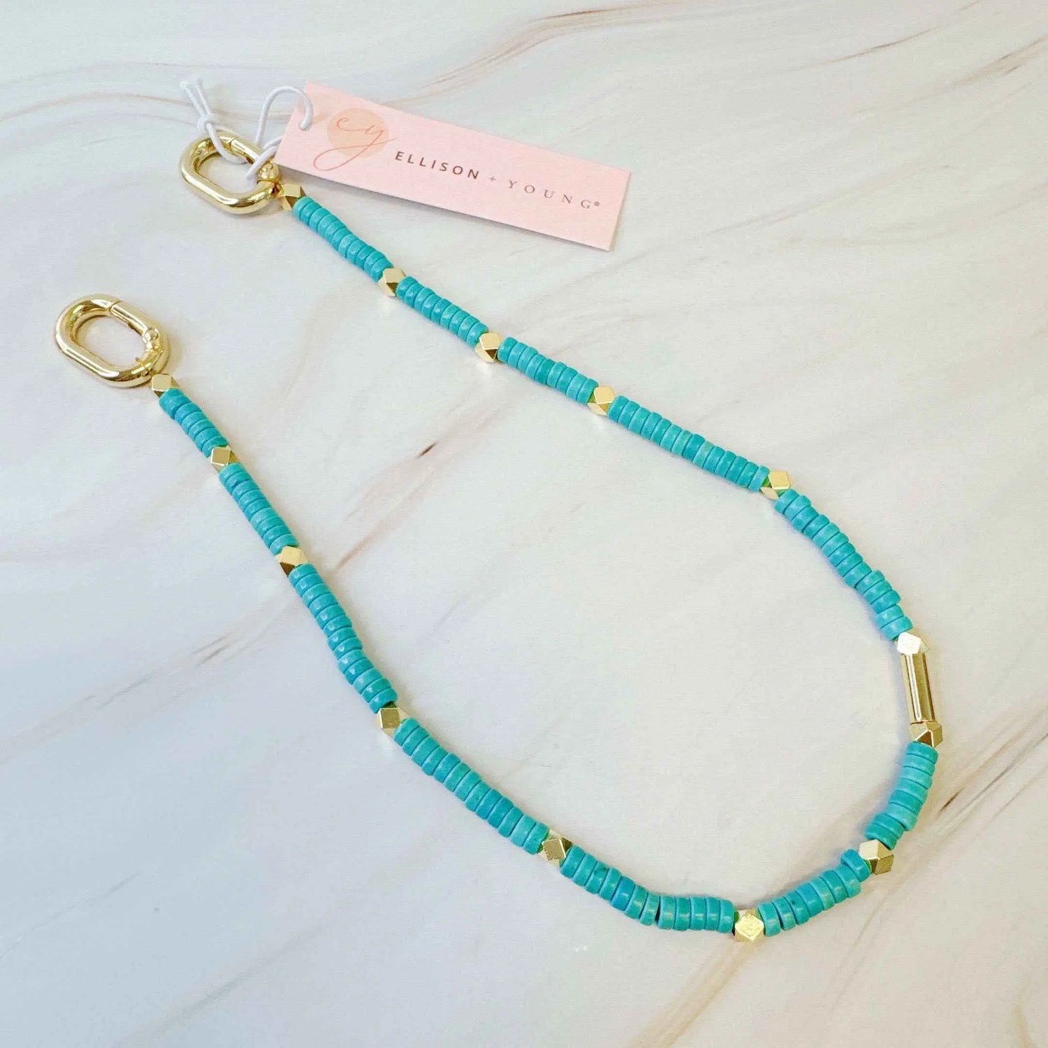 Turquoise Golden Edge Bag Charm - Multi-Purpose Accessory | Miraelia - Miraelia jewelry&Accessories