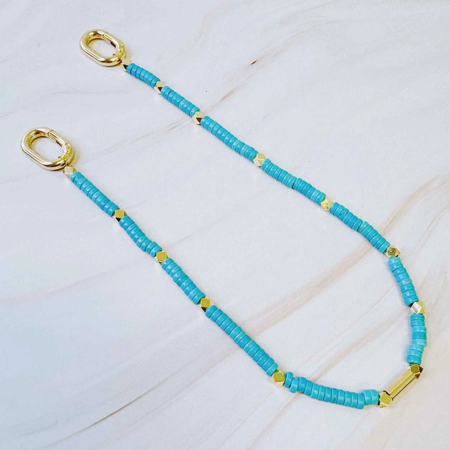 Turquoise Golden Edge Bag Charm - Multi-Purpose Accessory | Miraelia - Miraelia jewelry&Accessories