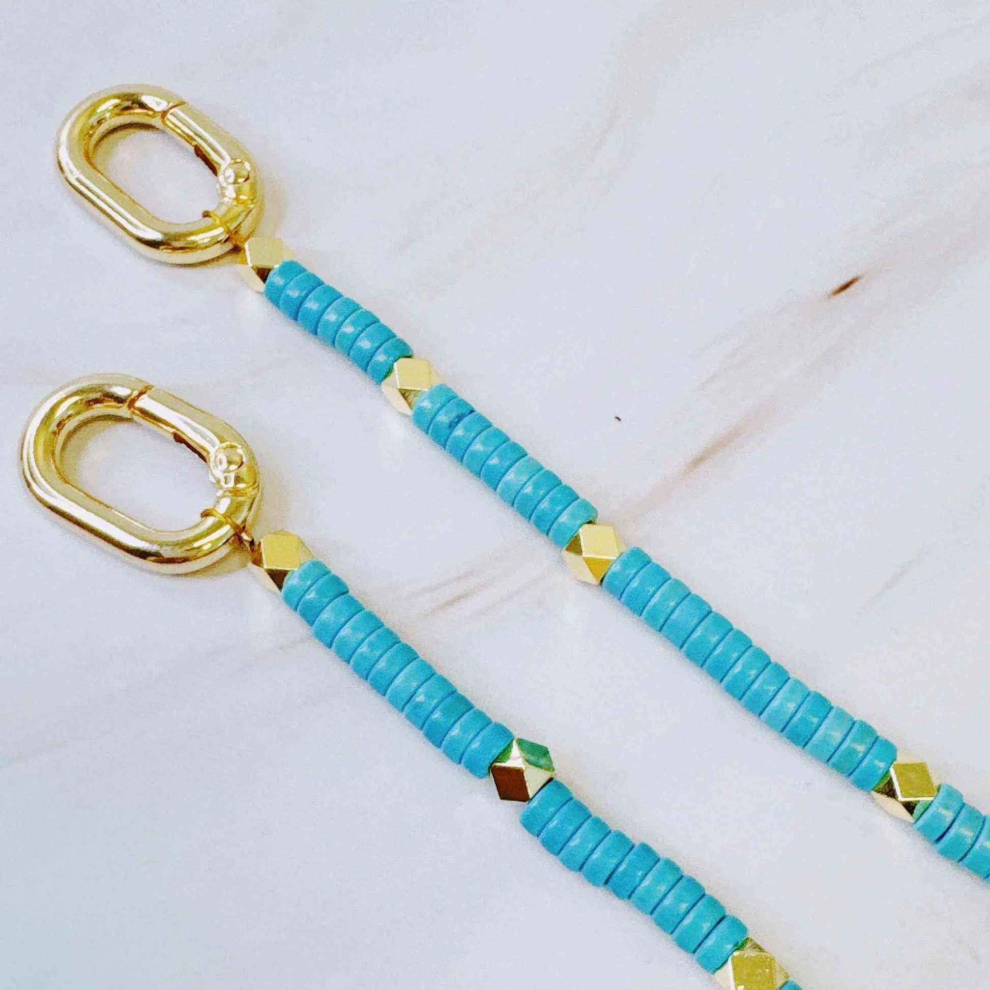 Turquoise Golden Edge Bag Charm - Multi-Purpose Accessory | Miraelia - Miraelia jewelry&Accessories