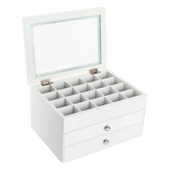 Jewelry box DKD Home Decor Crystal White MDF Wood 25 x 19 x 15 cm - Miraelia jewelry&Accessories