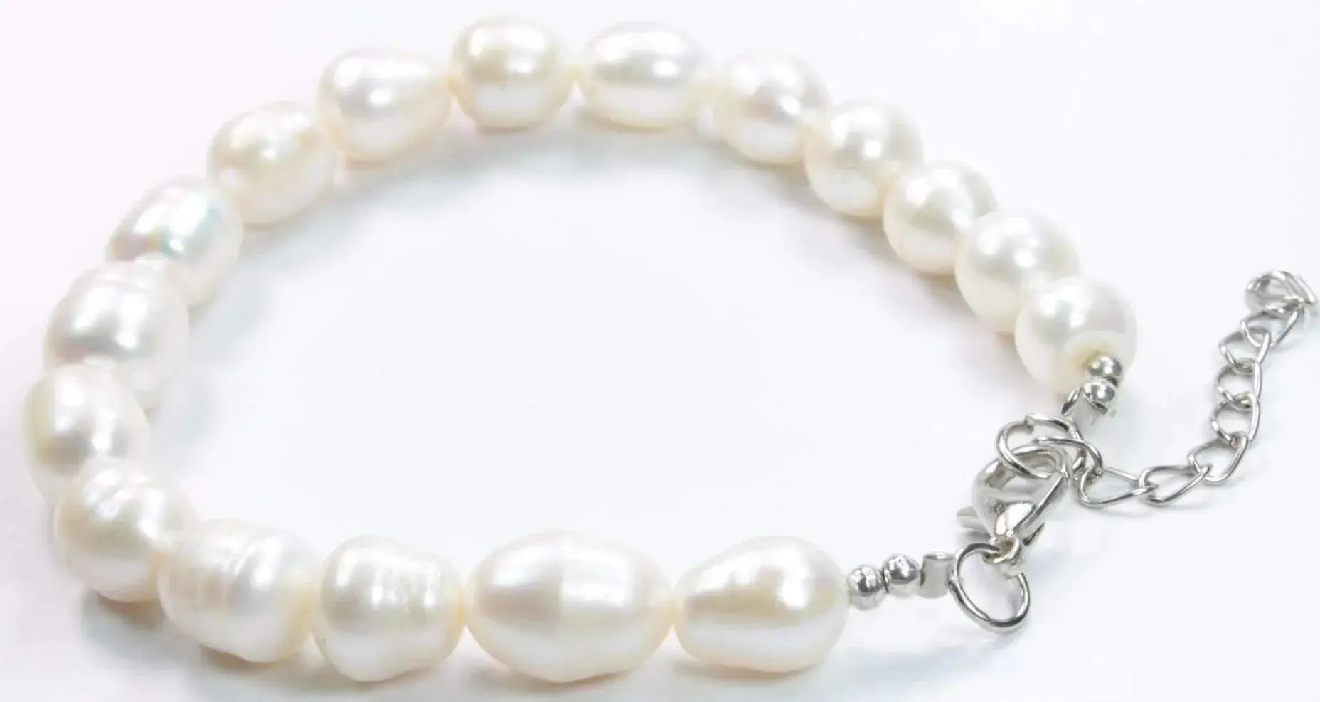 Lustrous Baroque Pearl Bracelet - Freshwater Cultured Pearls | 8 Inch - Miraelia jewelry&Accessories