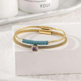 Vintage Jewelry Set - Stainless Steel Bangle, Bracelet & Ring | Hypoallergenic - Miraelia jewelry&Accessories