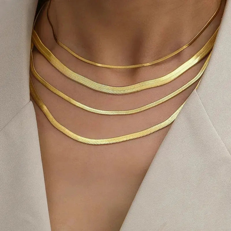 Flat Snake Chain Choker Miraelia jewelry&Accessories