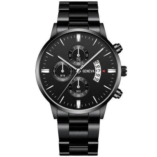 2023 Fashion Men Gold Stainless Steel Watch Luxury Calendar Quartz - Miraelia jewelry&Accessories