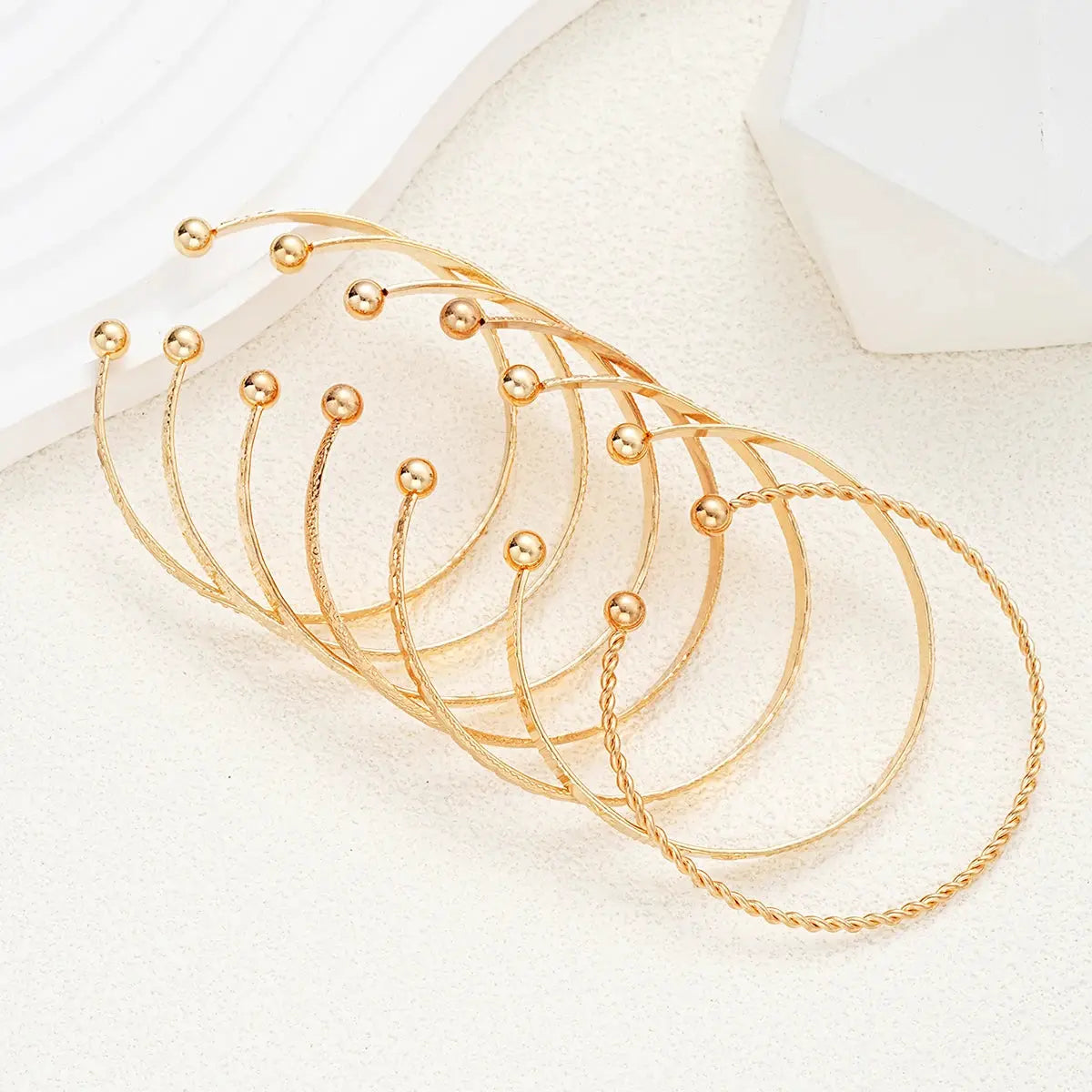 Punk Gold Bracelets Set 7pcs Miraelia jewelry&Accessories
