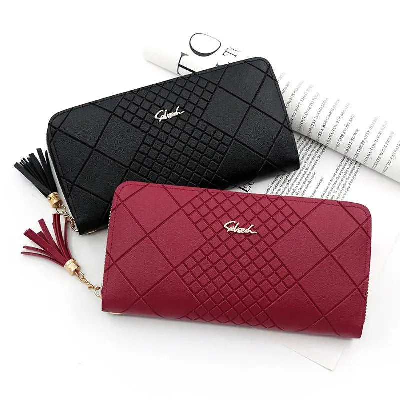 Zipper Money Coin Purse Women Card Holder Long PU Leather Clutch - Miraelia jewelry&Accessories