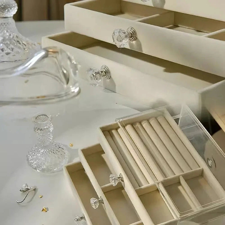 1 Piece of High-capacity Three-layer Flannel Jewelry Box Drawer - Miraelia jewelry&Accessories