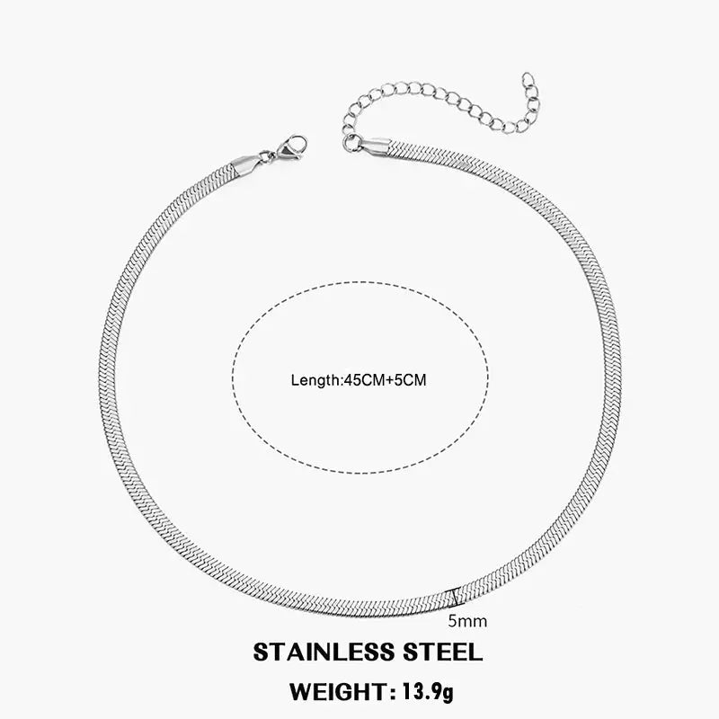 Flat Snake Chain Choker Miraelia jewelry&Accessories