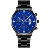 2023 Fashion Men Gold Stainless Steel Watch Luxury Calendar Quartz - Miraelia jewelry&Accessories