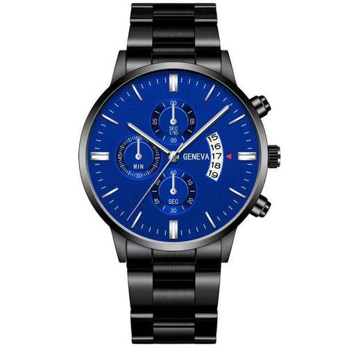 2023 Fashion Men Gold Stainless Steel Watch Luxury Calendar Quartz - Miraelia jewelry&Accessories