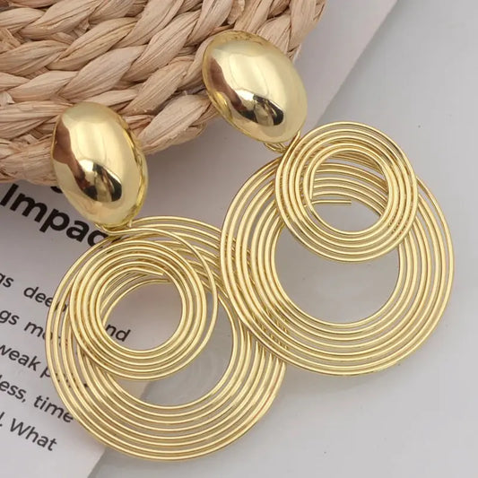 Big Round Statement Earrings Miraelia jewelry&Accessories